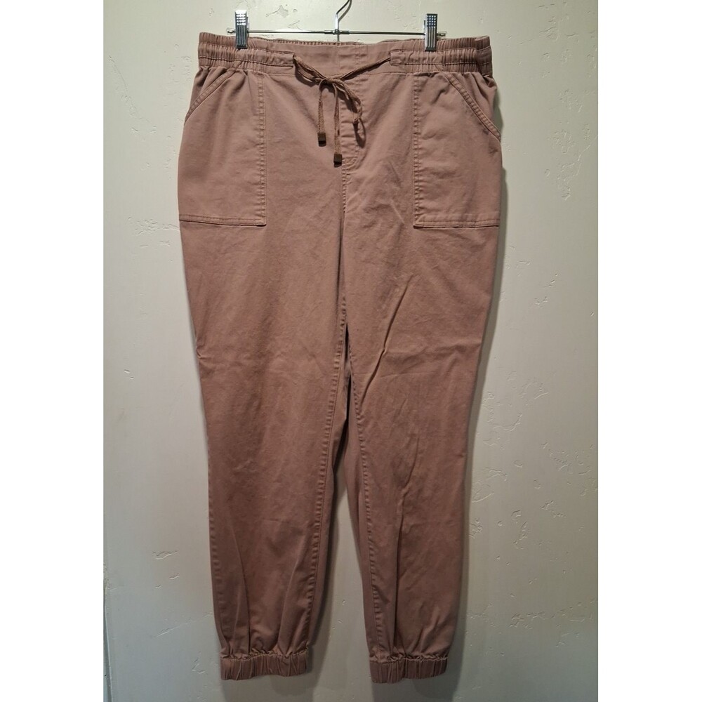 Frye and Co. Women's Sz XL Drawstring Cargo Jogger Pink Mauve Boho Hippie Coast